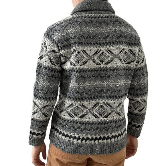 Vintage Lauren Ralph Lauren Grey Hand Knit Cowl Neck Chunky Wool Sweater Sz M/P - Picture 5 of 5